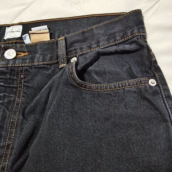 EUC CK CALVIN KLEIN JEANS DARK WASH HIGH RISE TAPER JEANS SIZE 16 - Picture 8 of 14